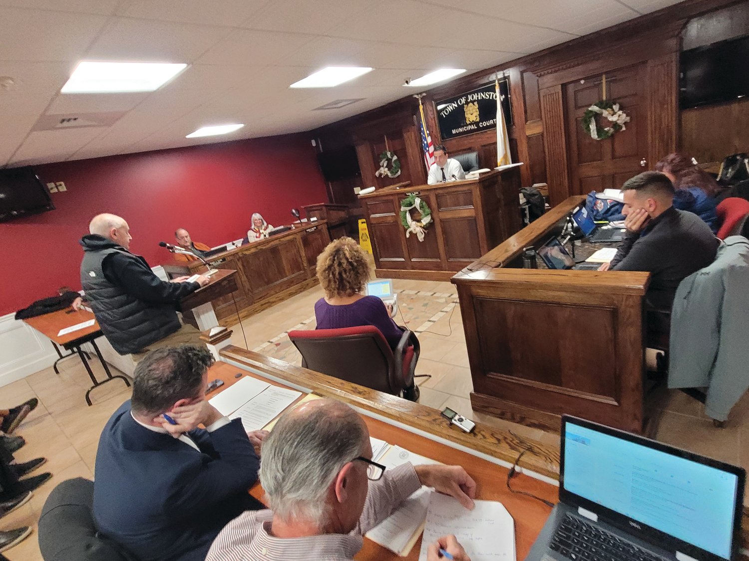 FAREWELL ADDRESS: Johnston Mayor Joseph M. Polisena took to the lectern Dec. 12 to address Town Council one last time while holding office, during the board’s final meeting of 2022.